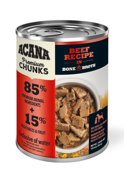 Premium Chunks, Beef Recipe in Bone Broth